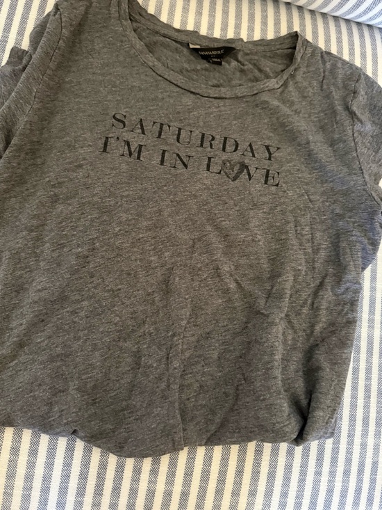 Banana Republic Tops - Banana Republic Grey 'Saturday I'm In Love' Graphic Tee